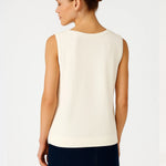 Ecru Thick-Strapped Round Neck Women's Athletic Shirt
