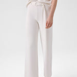 Ecru Belted Wide-Leg Women's Pants