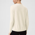 Ecru Contrast Fabric Buttoned Women's Cardigan