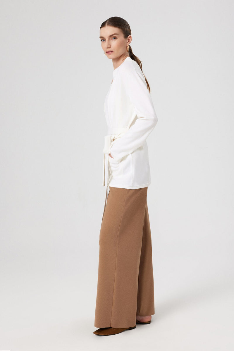 Light Gray V-Neck Long Sleeve Women's Sweater