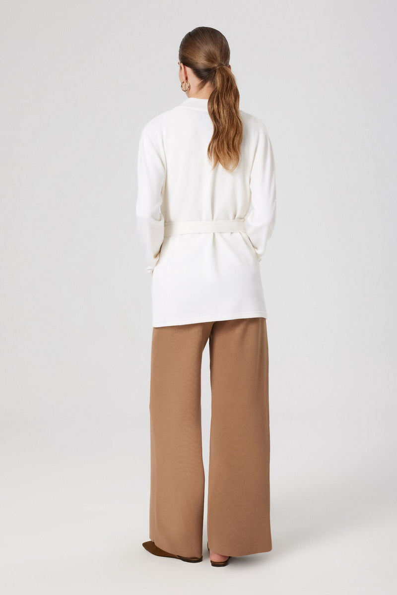 Light Gray V-Neck Long Sleeve Women's Sweater