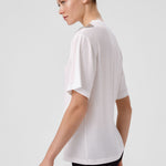 Ecru Shoulder Stone-Embroidered Women's T-Shirt