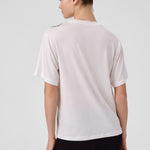 Ecru Shoulder Stone-Embroidered Women's T-Shirt