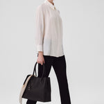 Ecru Front Stitch Detail Women's Shirt