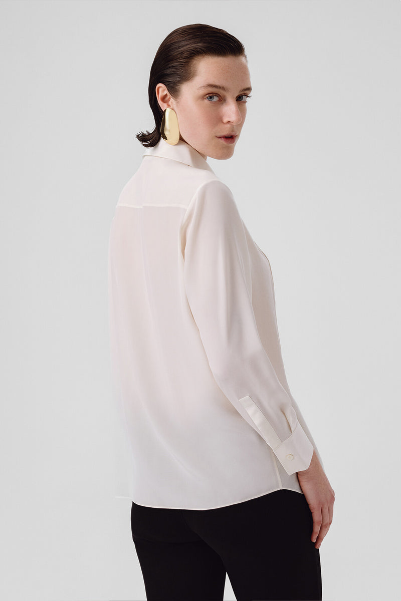 Ecru Front Stitch Detail Women's Shirt