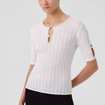 Ecru Window Detail Pearl Women's Sweater