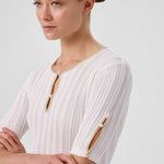 Ecru Window Detail Pearl Women's Sweater
