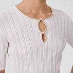 Ecru Window Detail Pearl Women's Sweater