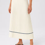Ecru Pleated Long Skirt