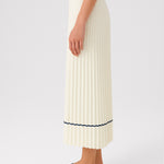Ecru Pleated Long Skirt