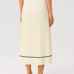 Ecru Pleated Long Skirt