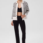 Ecru Black Striped Women's Jacket