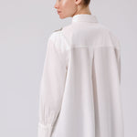 Ecru Stone-Embroidered Oversized Women's Shirt