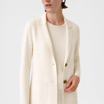 Ecru V-Neck Button-Up Women's Jacket