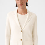 Ecru V-Neck Button-Up Women's Jacket