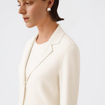 Ecru V-Neck Button-Up Women's Jacket