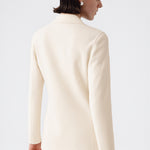 Ecru V-Neck Button-Up Women's Jacket