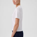 Ecru V-Neck Short Sleeve Women's T-Shirt