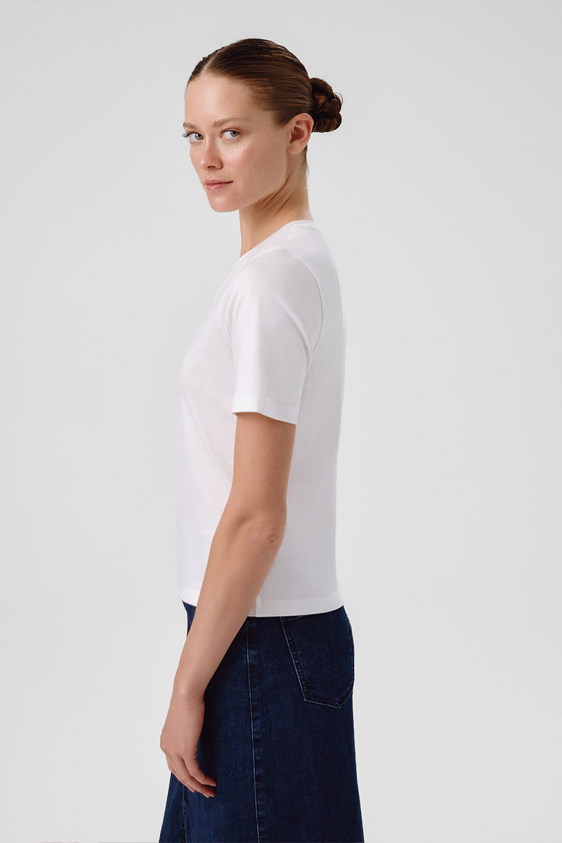 Ecru V-Neck Short Sleeve Women's T-Shirt