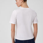 Ecru V-Neck Short Sleeve Women's T-Shirt