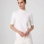 Ecru Half Fisherman's Collar Women's Sweater