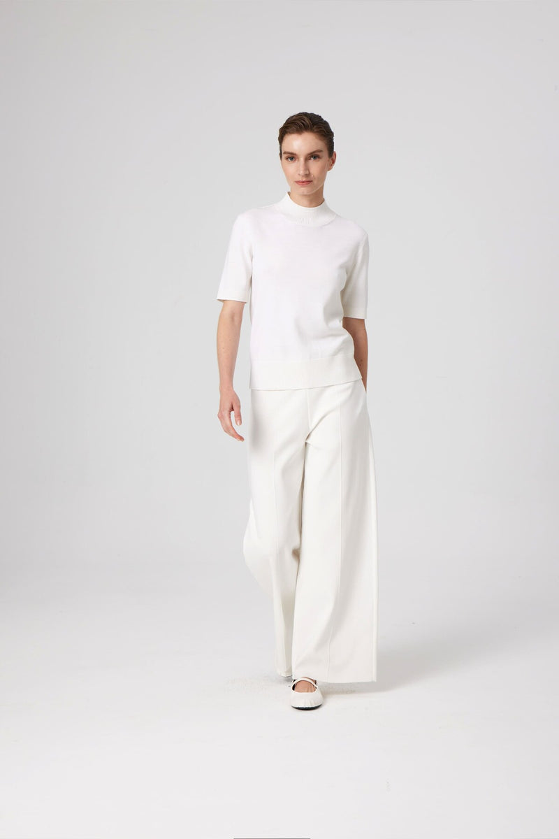 Ecru Half Fisherman's Collar Women's Sweater