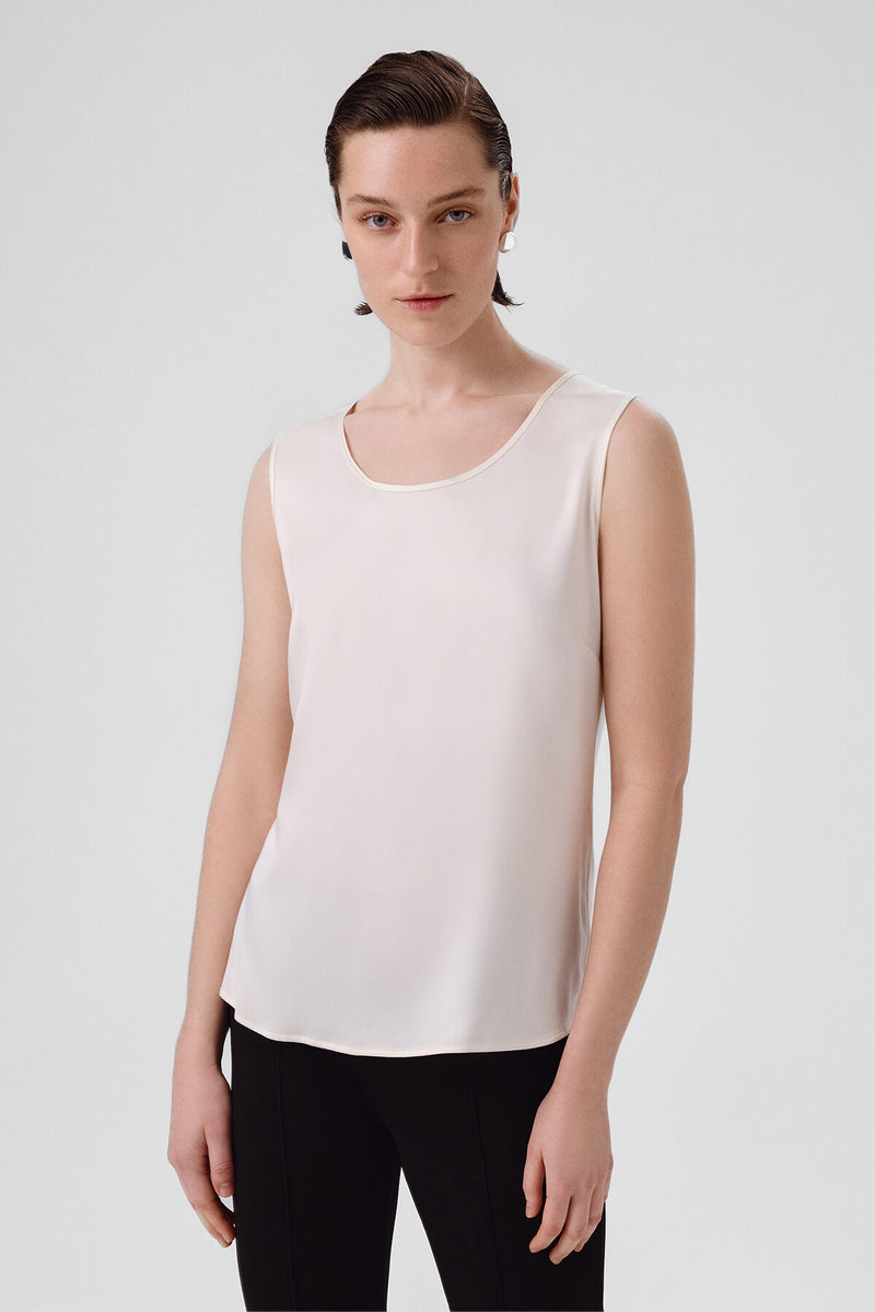 Ecru Round Neck Satin Women's Athletic Shirt
