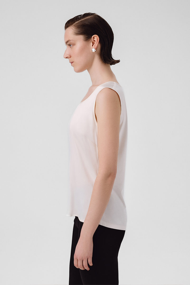 Ecru Round Neck Satin Women's Athletic Shirt