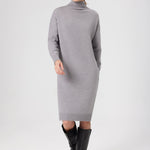 Gray Fisherman's Collar Midi Dress