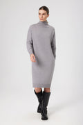 Gray Fisherman's Collar Midi Dress