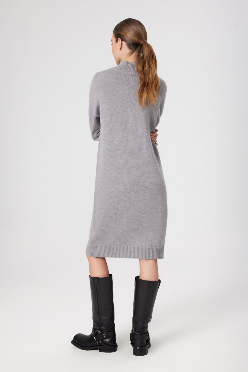 Gray Fisherman's Collar Midi Dress