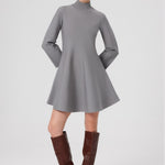 Gray Fisherman's Collar Mini Skirt Dress