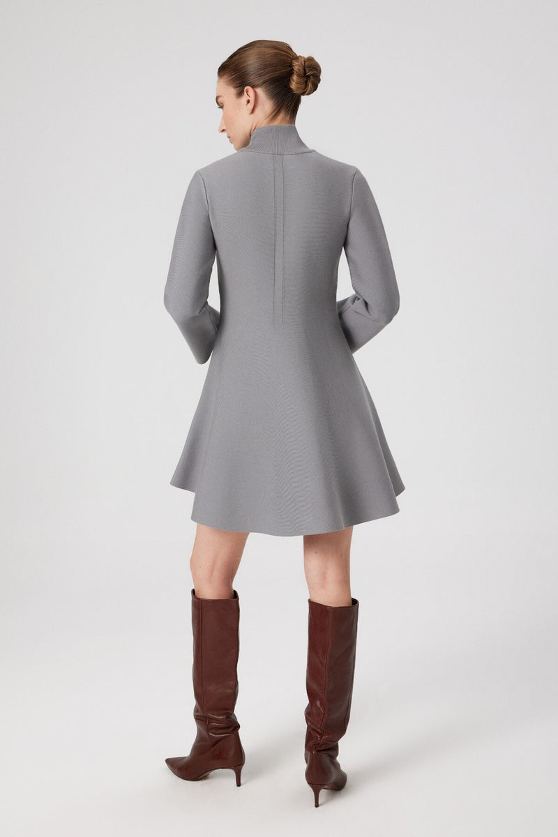Gray Fisherman's Collar Mini Skirt Dress