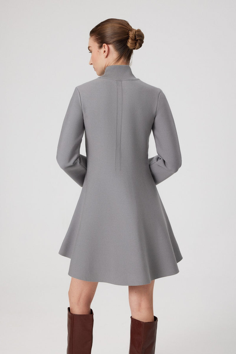 Gray Fisherman's Collar Mini Skirt Dress