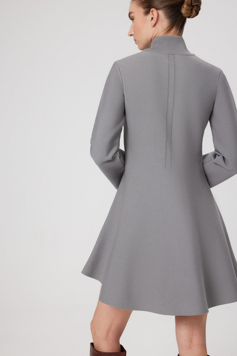 Gray Fisherman's Collar Mini Skirt Dress