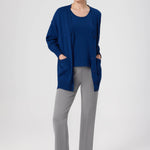 High-Waisted Women's Pants with Grey Stripes