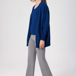 High-Waisted Women's Pants with Grey Stripes