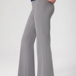 High-Waisted Women's Pants with Grey Stripes