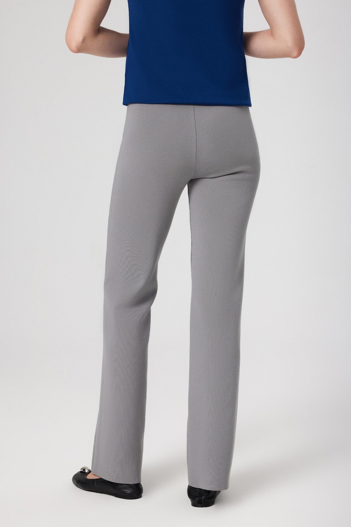 High-Waisted Women's Pants with Grey Stripes