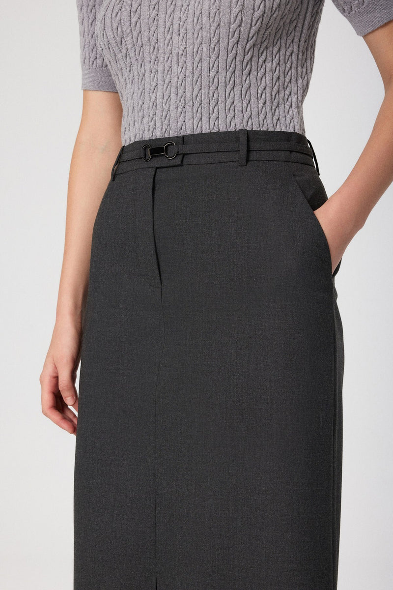 Long Skirt with Slit at the Front