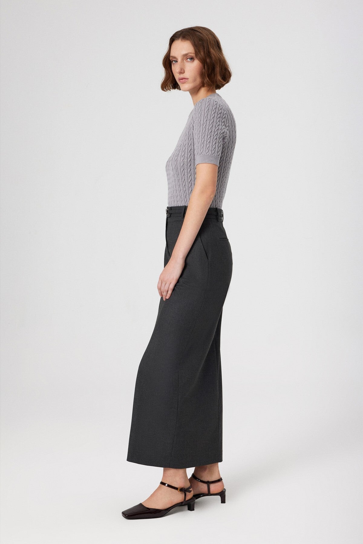 Long Skirt with Slit at the Front