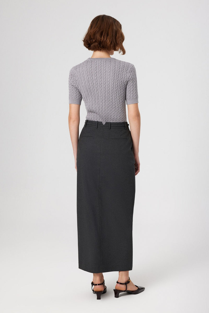 Long Skirt with Slit at the Front