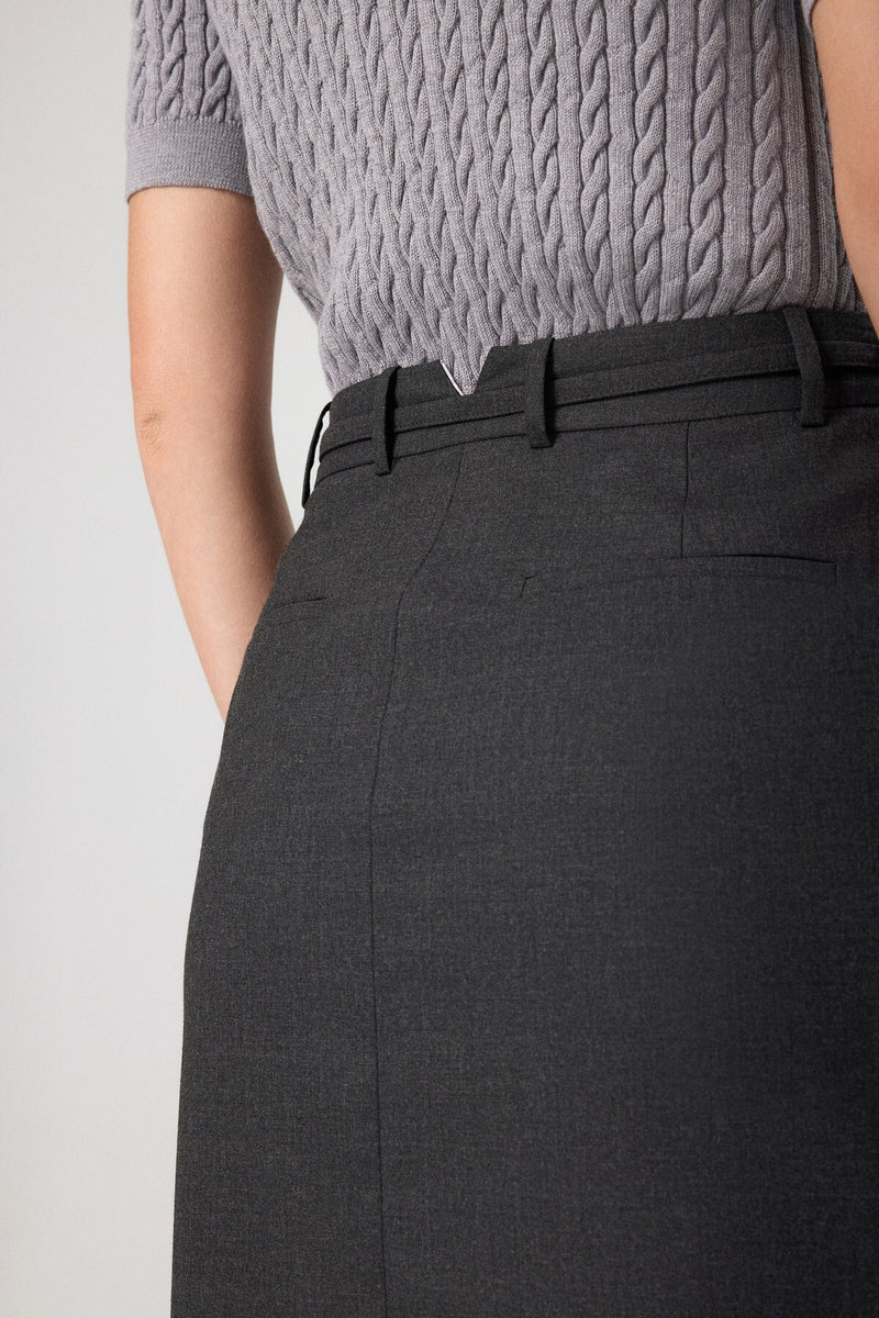 Long Skirt with Slit at the Front