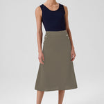 Gray Green Mesh Midi Skirt