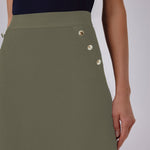 Gray Green Mesh Midi Skirt