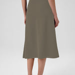 Gray Green Mesh Midi Skirt