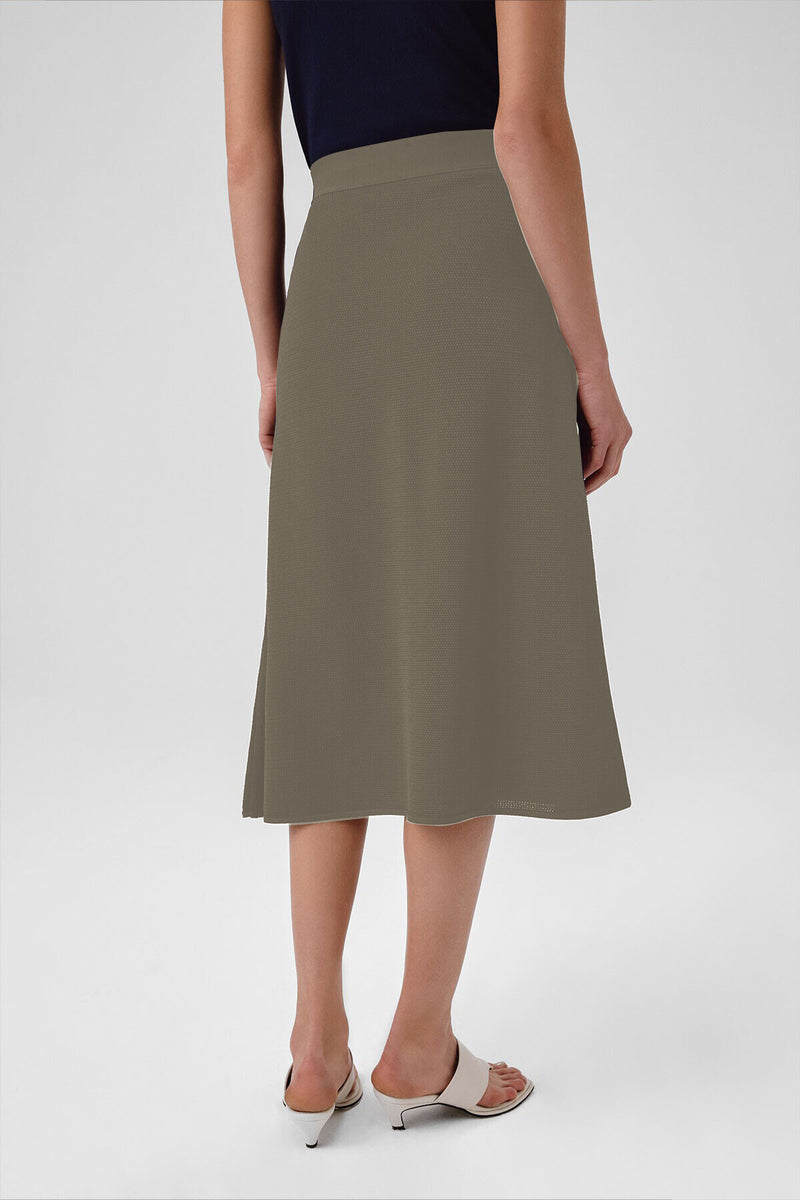 Gray Green Mesh Midi Skirt