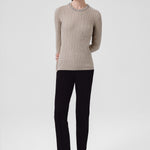 Women's Sweater with Gray and Green Stone Embroidery