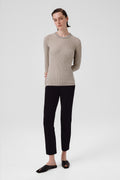 Women's Sweater with Gray and Green Stone Embroidery