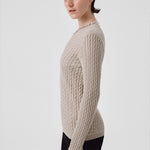 Women's Sweater with Gray and Green Stone Embroidery